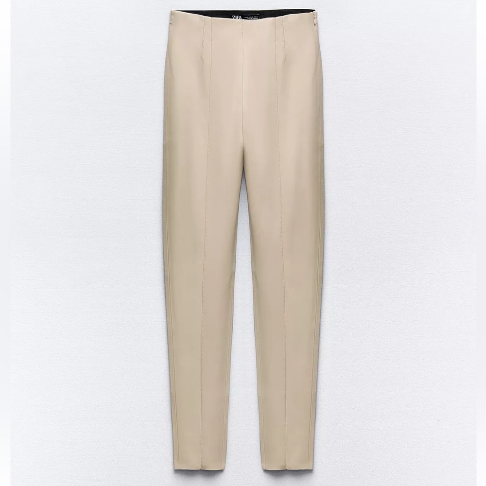 NWT Zara Faux Leather High-Waisted Leggings